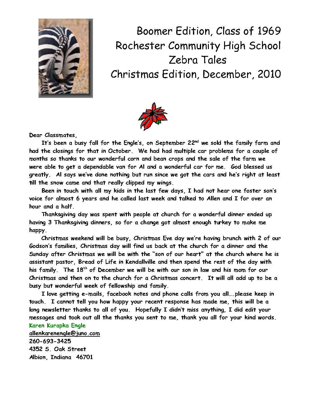 2010 Christmas Newsletter Page1