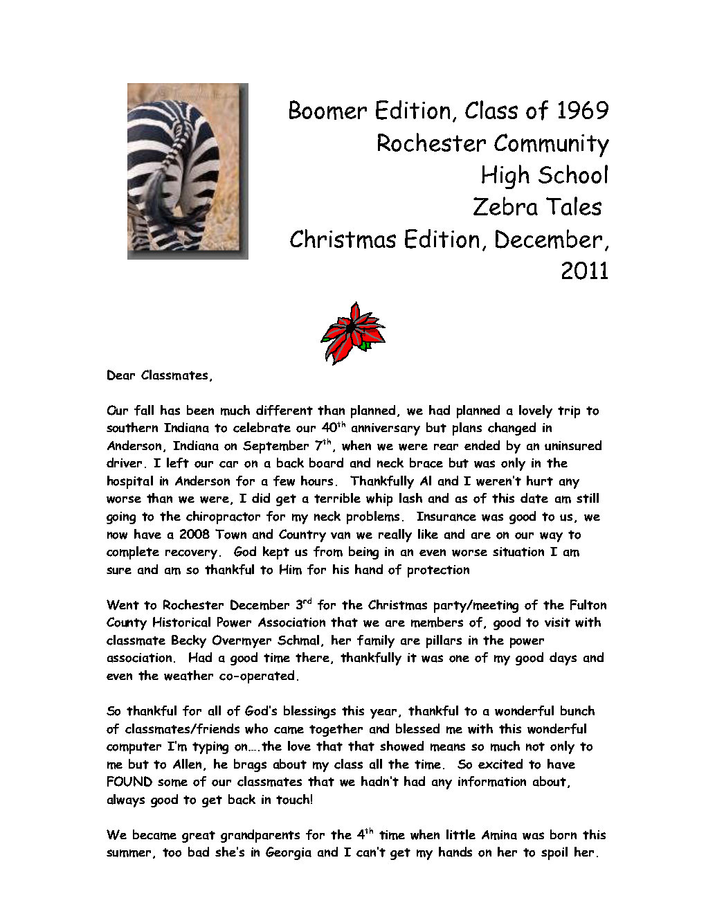 2011 Christmas Newsletter Page1