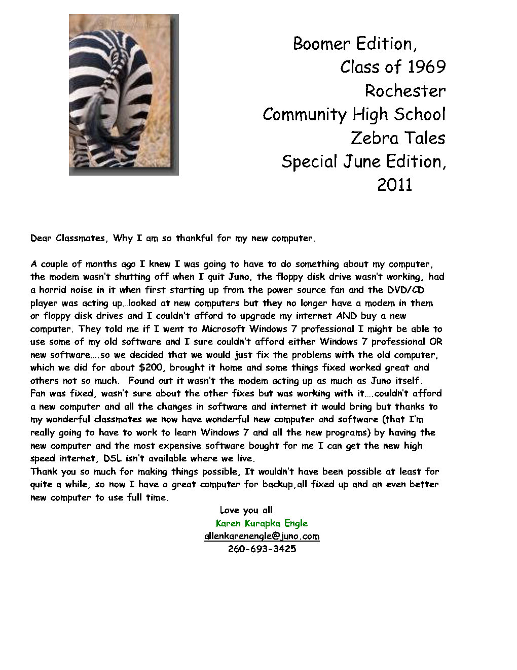 2011 Special June Newsletter Page1