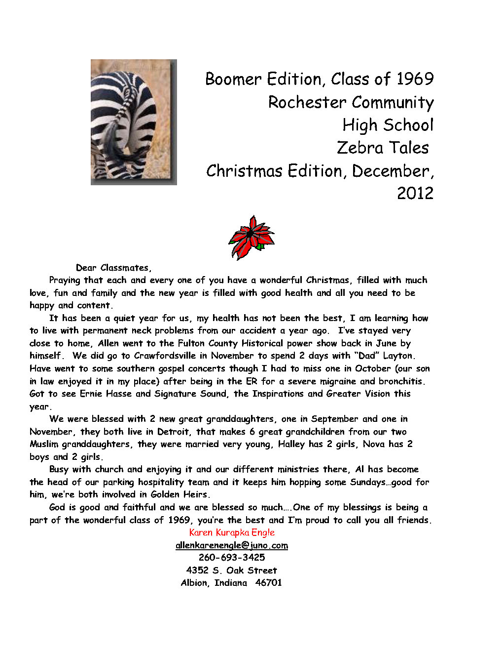 2012 Christmas Newsletter finished product Page1