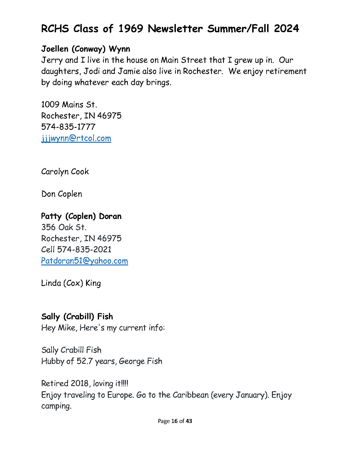 RHS Newsletter 2024 Page16
