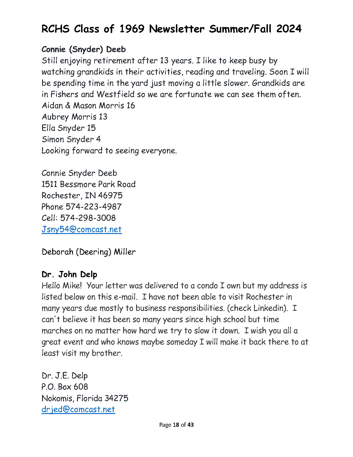 RHS Newsletter 2024 Page18