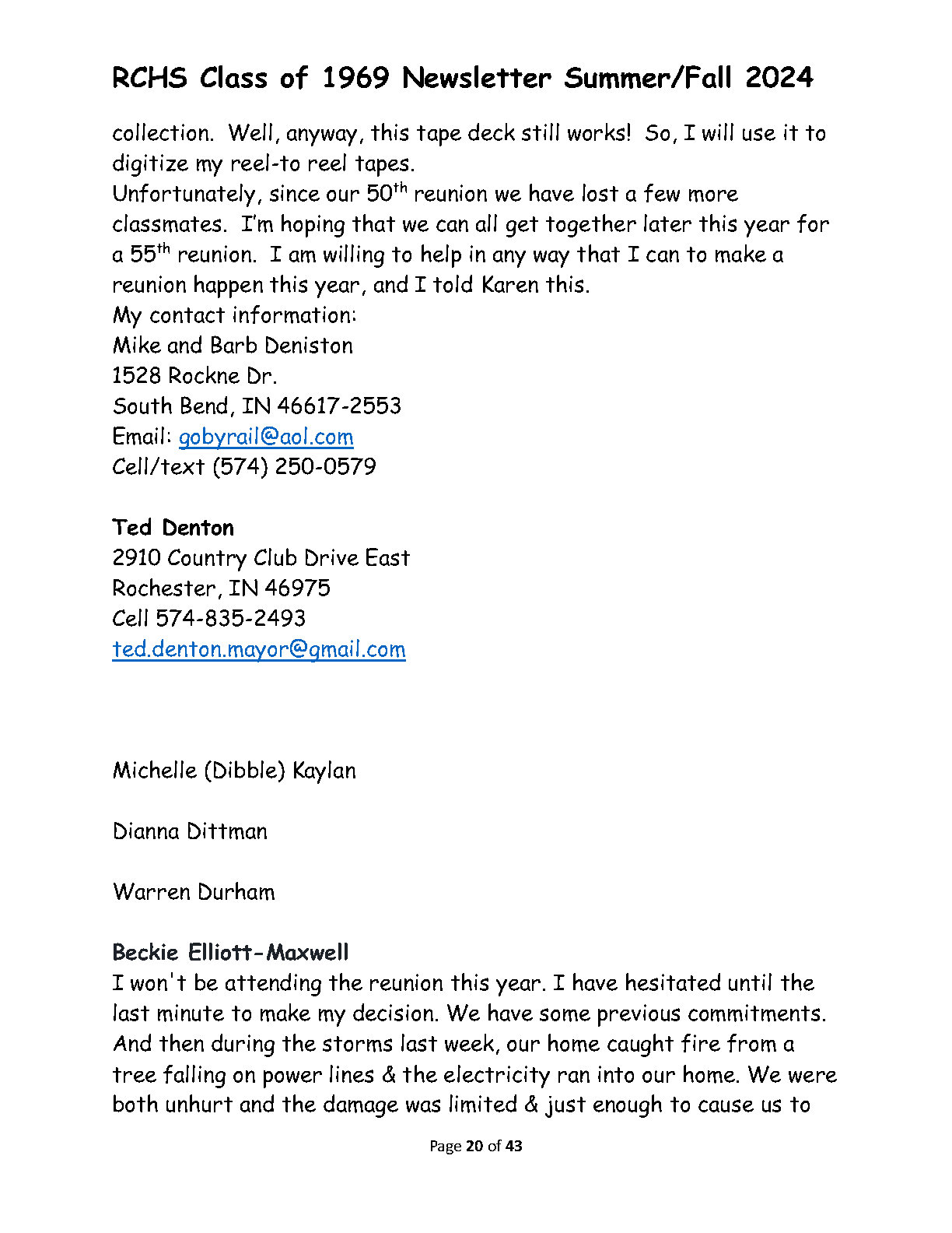RHS Newsletter 2024 Page20