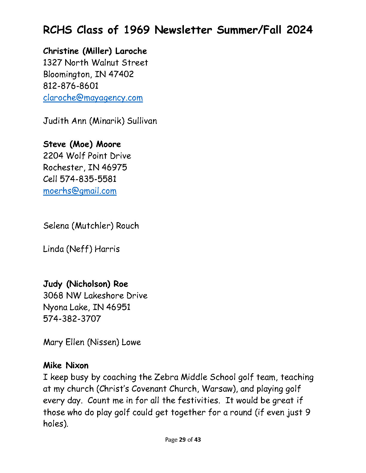 RHS Newsletter 2024 Page29