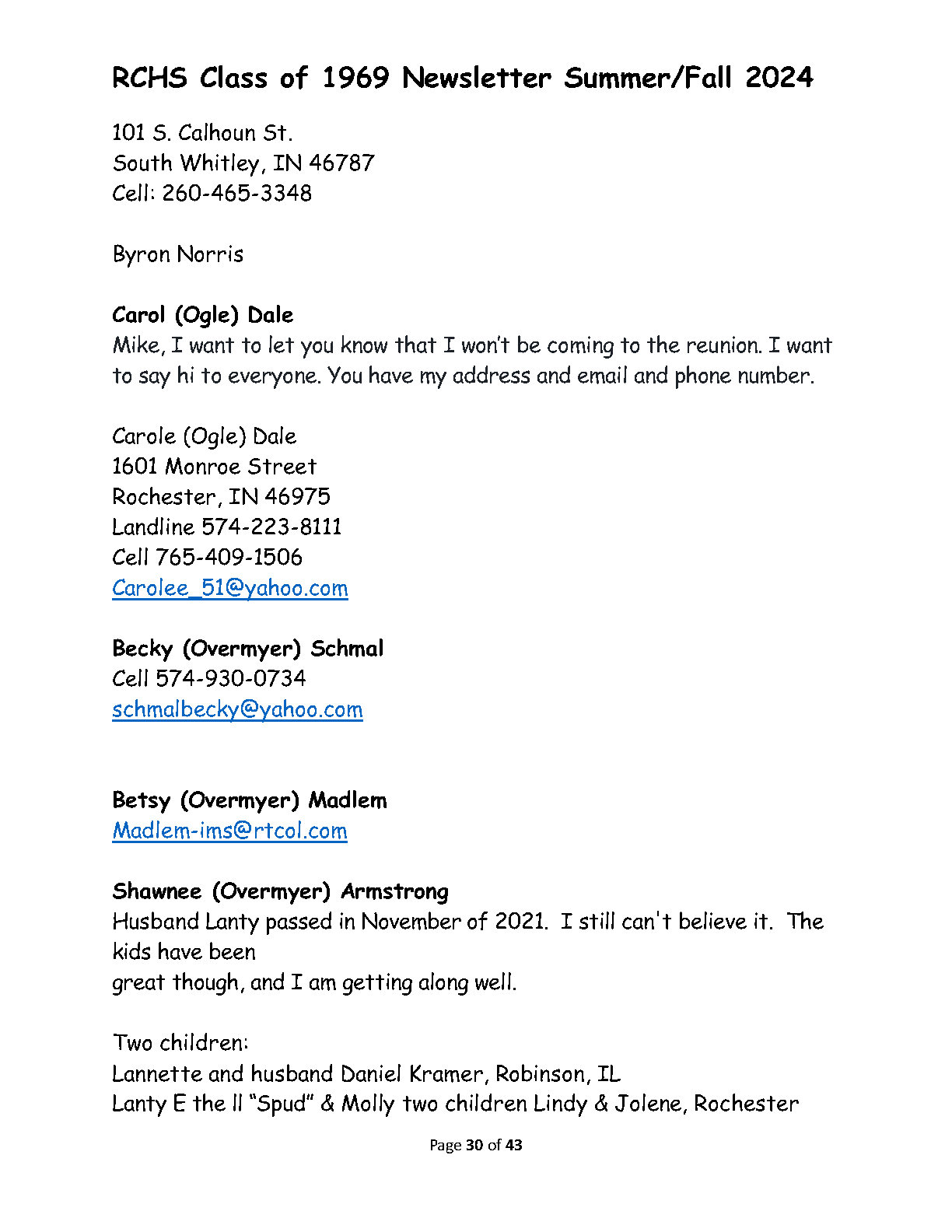 RHS Newsletter 2024 Page30