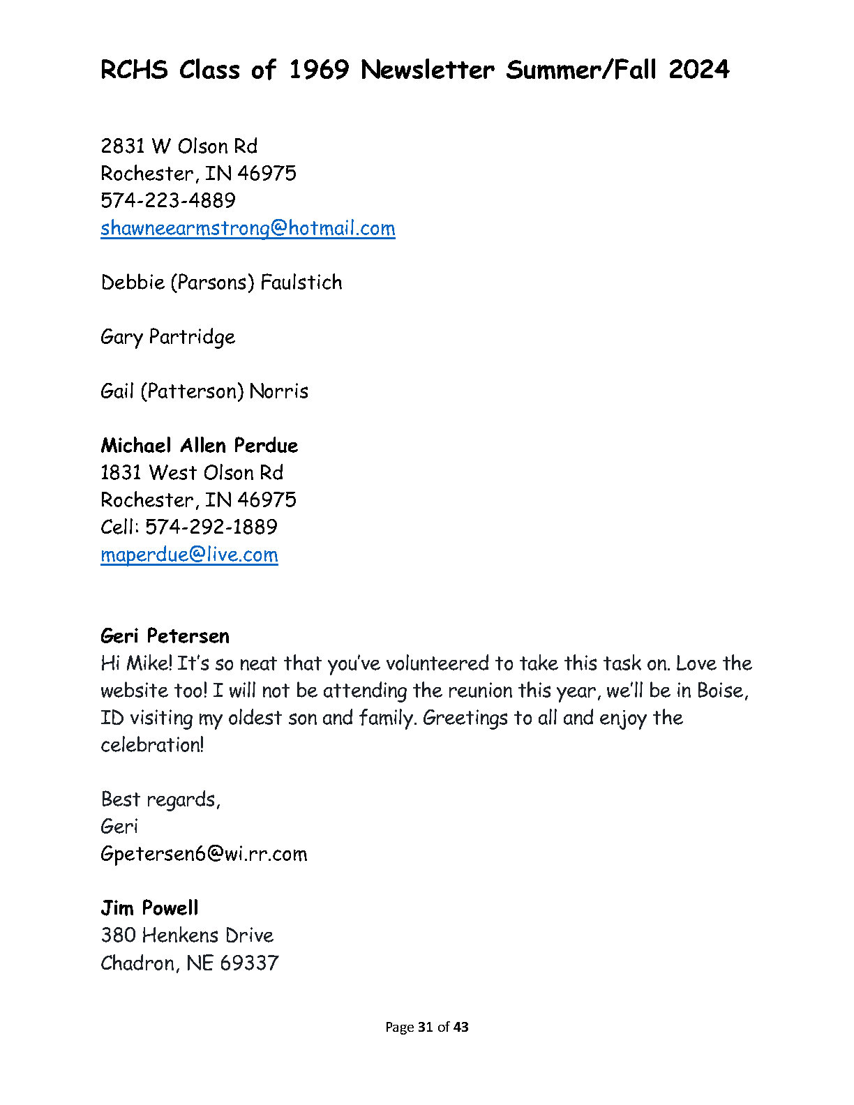 RHS Newsletter 2024 Page31