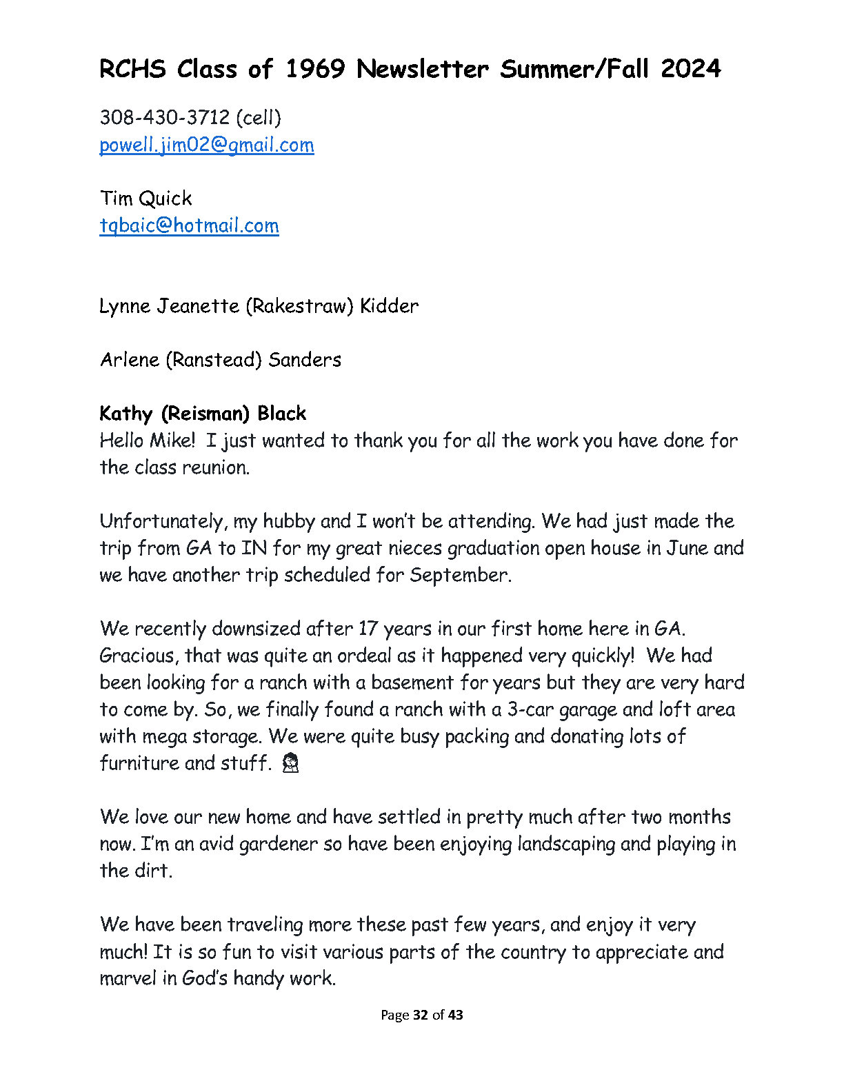 RHS Newsletter 2024 Page32