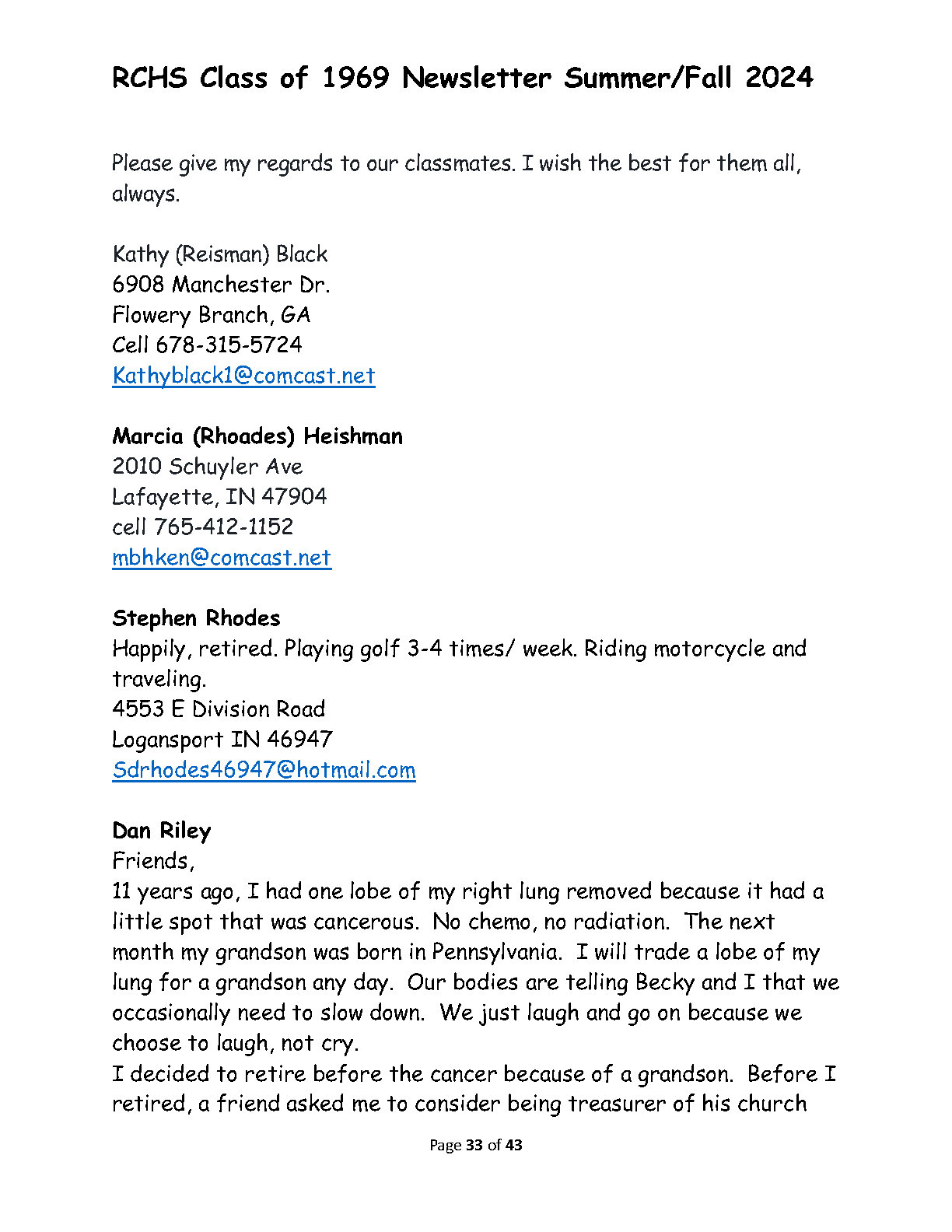 RHS Newsletter 2024 Page33