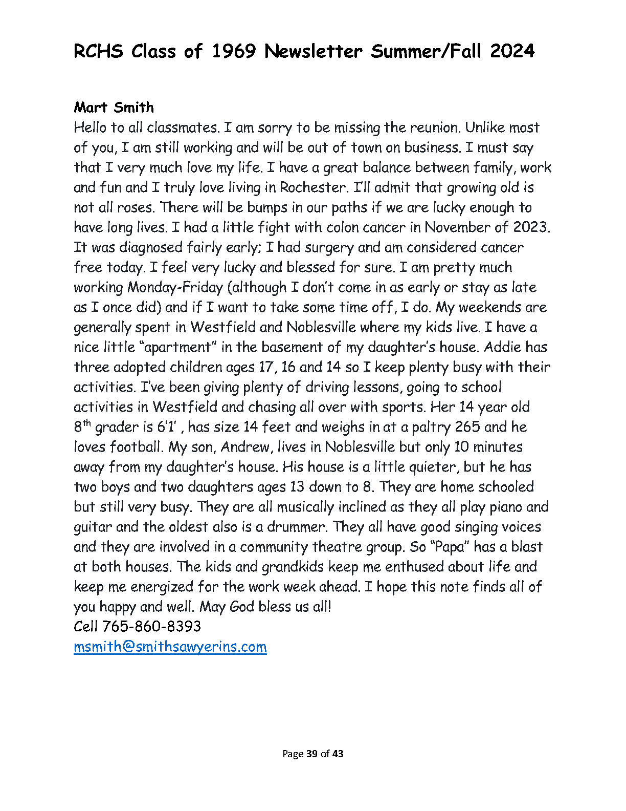 RHS Newsletter 2024 Page39