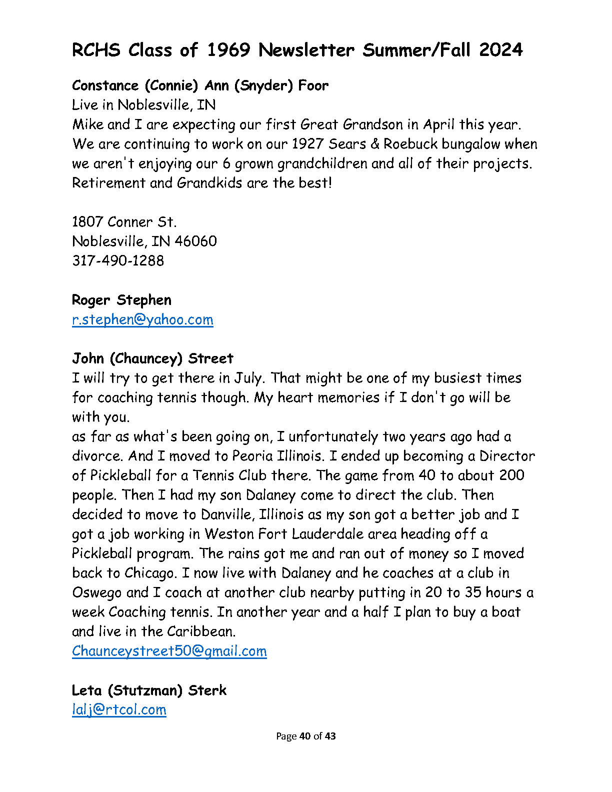 RHS Newsletter 2024 Page40