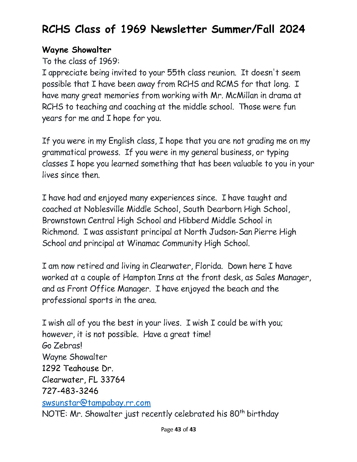RHS Newsletter 2024 Page43