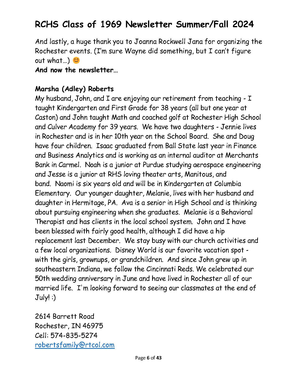 RHS Newsletter 2024 Page6