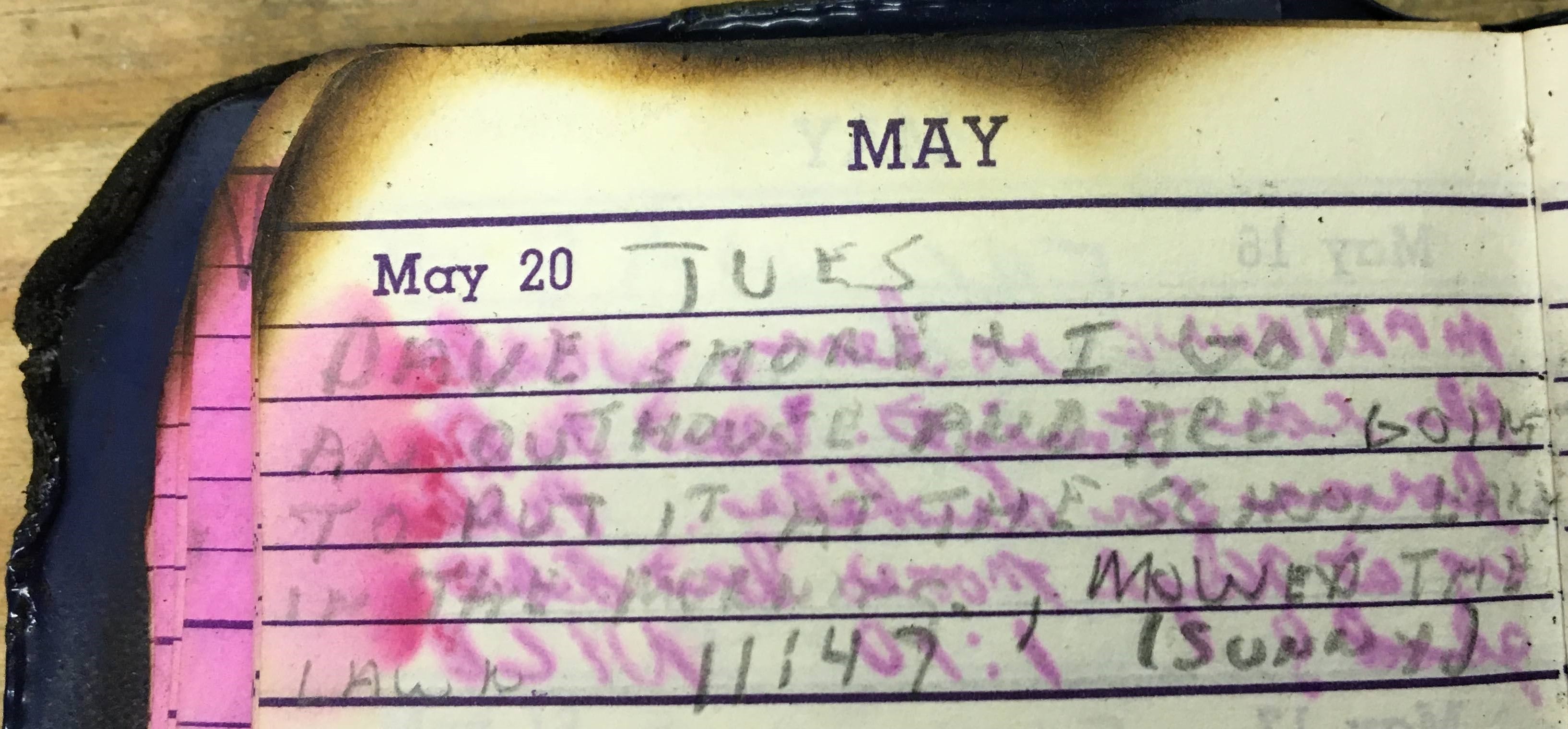 Diary Tuesday May 20